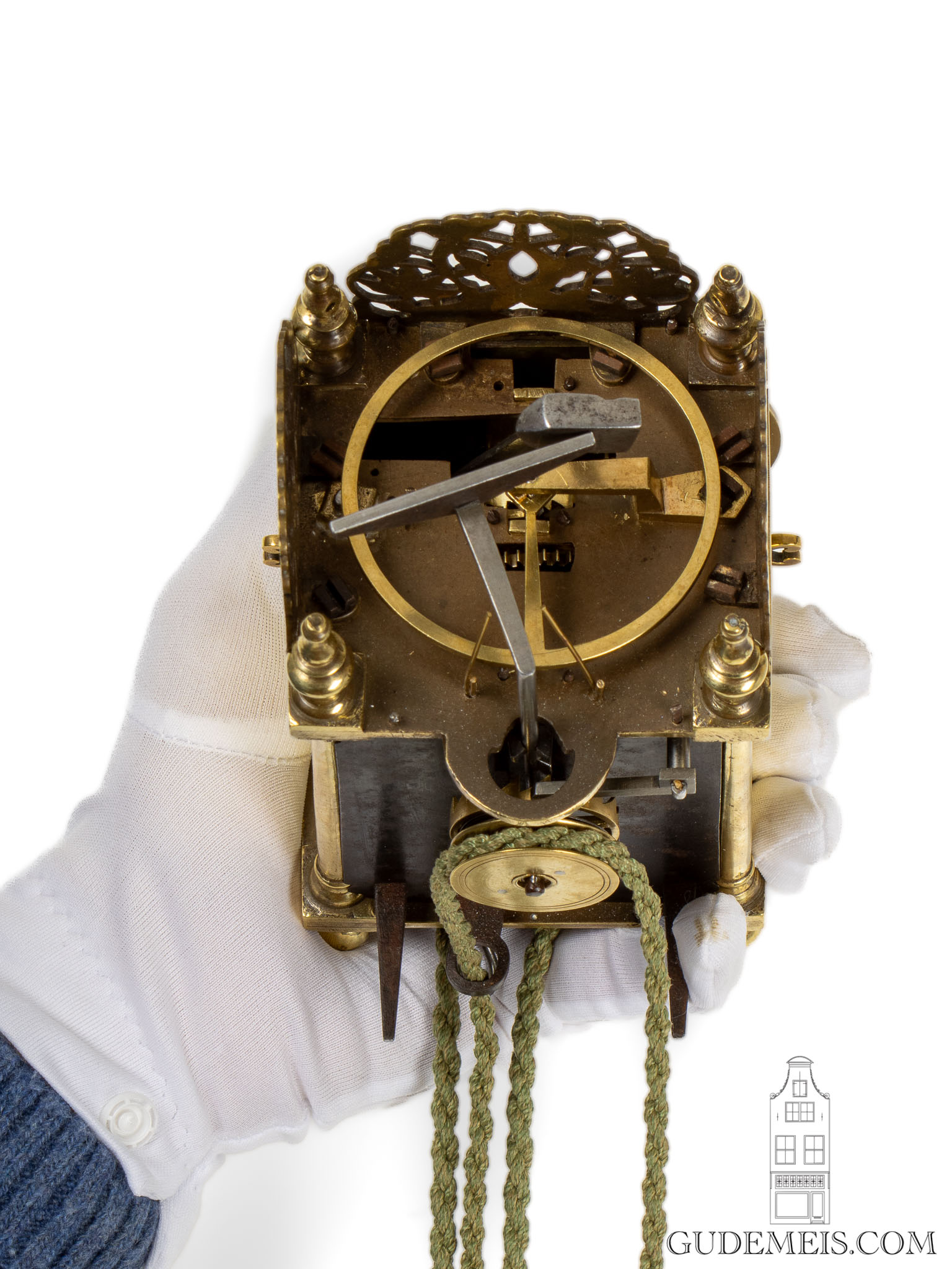 miniature-English-brass-balance-wheel-striking-lantern-clock-Thomas-Loomes-Lothbury-