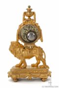 French-LouisXVI-Saintgermain-ormolu-gilt-bronze-marcasite-sculptural-lion-mantel-clock-glass-dial-