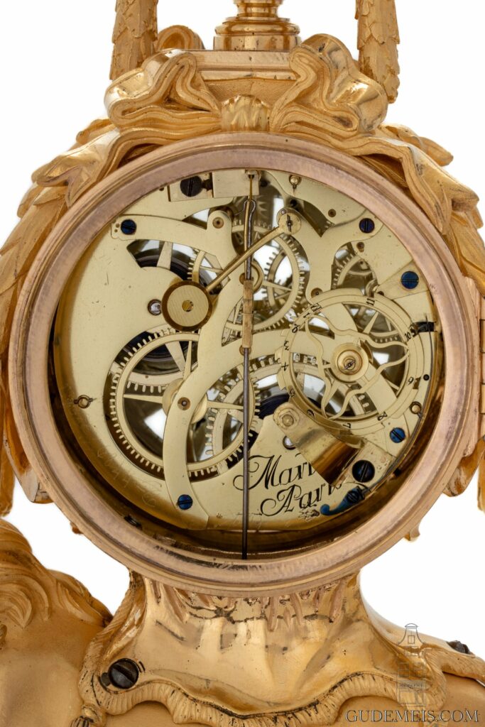 French-LouisXVI-Saintgermain-ormolu-gilt-bronze-marcasite-sculptural-lion-mantel-clock-glass-dial-