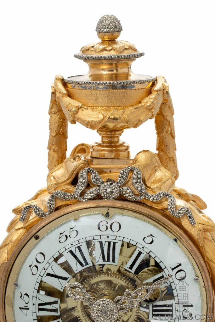 French-LouisXVI-Saintgermain-ormolu-gilt-bronze-marcasite-sculptural-lion-mantel-clock-glass-dial-