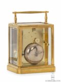 French-gilt-brass-one-piece-series I-Paul-Garnier-striking-travel-carriage-clock-Baullier et fils-Paris-