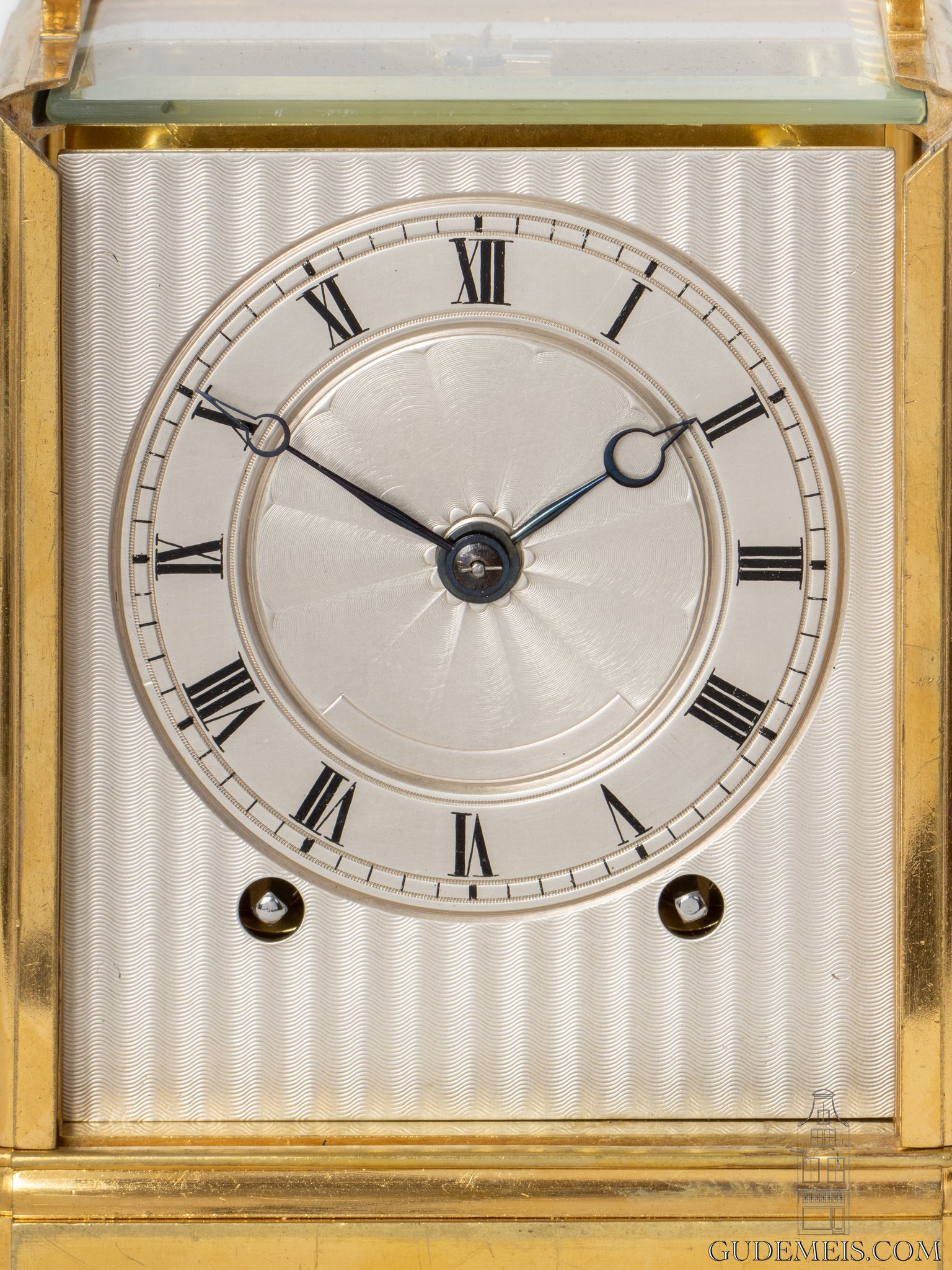 French-gilt-brass-one-piece-series I-Paul-Garnier-striking-travel-carriage-clock-Baullier et fils-Paris-