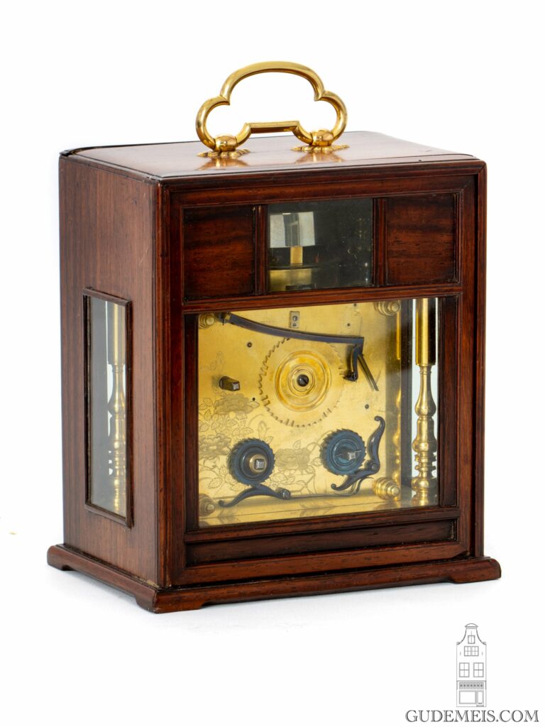 Japanese-wisteria-enraved-brass-chrysantemums-striking-temporal-hours-Makura-Dokei-table-clock-