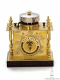 Japanese-wisteria-enraved-brass-chrysantemums-striking-temporal-hours-Makura-Dokei-table-clock-