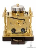 Japanese-wisteria-enraved-brass-chrysantemums-striking-temporal-hours-Makura-Dokei-table-clock-