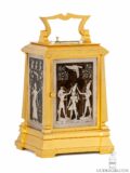 back-view--French-gilt-brass-Egyptian-revival-retour-Egypte-striking-carriage-antique-travel-clock-hieroglyphs panels-