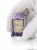 proportions-Swiss-sterling-silver-art-deco-guilloche-enamel-arched-subminiature travel-clock-