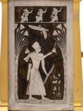 side-panel-French-gilt-brass-Egyptian-revival-retour-Egypte-striking-carriage-antique-travel-clock-hieroglyphs panels-