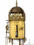 side-view-brass-English-engraved-lantern-clock-striking-alarm-central-pendulum-wing-lantern-clock-